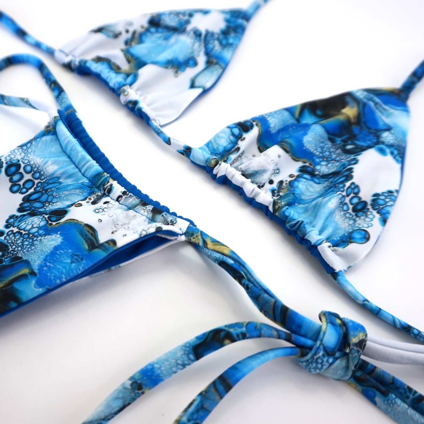 WATER- Reversible bikini set + beach coverup skirt