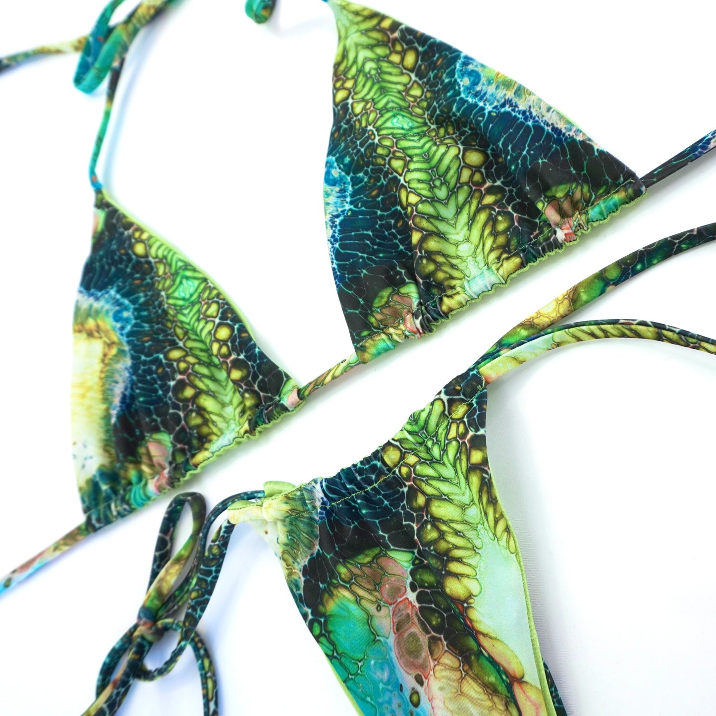 EARTH- Reversible bikini set + beach coverup skirt